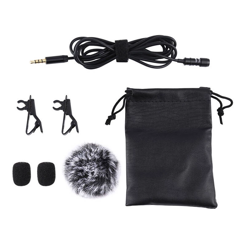 PULUZ PU424 Ausinis Mikrofonas 1,5m 3,5mm TRRS Kryptinis Kondensatorinis Segtuvas Smartfonams, DSLR Fotoaparatams, Nešiojamiems Kompiuteriams - Juoda
