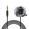 PULUZ PU424 Ausinis Mikrofonas 1,5m 3,5mm TRRS Kryptinis Kondensatorinis Segtuvas Smartfonams, DSLR Fotoaparatams, Nešiojamiems Kompiuteriams - Juoda