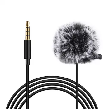 PULUZ PU424 Ausinis Mikrofonas 1.5m 3.5mm TRRS Kryptinis Kondensatorinis Segtuvas Smartfonams, DSLR Fotoaparatams, Nešiojamiems Kompiuteriams - Juoda