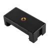 PULUZ PU448B išmaniojo telefono laikiklis trikojui, spyruoklinis spaustukas su 1/4 inch-20 sriegiu, tinka 55-85 mm telefonams, juodas ABS