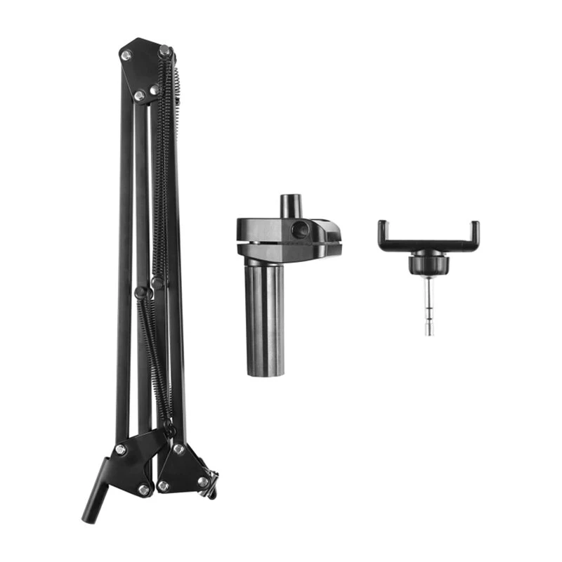 PULUZ PU650B gyvos transliacijos stovas su telefono laikikliu (juodas) – stalinis stovas su 16 cm LED žiedine šviesa