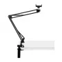 PULUZ PU650B gyvos transliacijos stovas su telefono laikikliu (juodas) – stalinis stovas su 16 cm LED žiedine šviesa