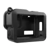 PULUZ PU717B Silikoninis dėklas GoPro HERO 9/10/11/12 juodas – apsauginis dangtelis su objektyvo gaubteliu ir dirželiu