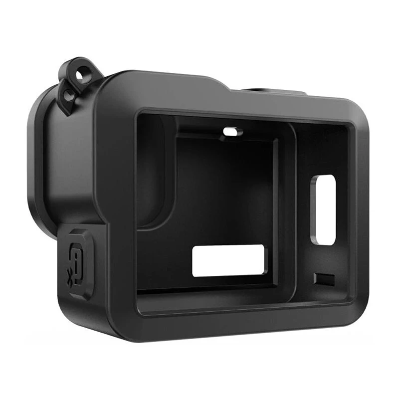 PULUZ PU717B Silikoninis dėklas GoPro HERO 9/10/11/12 juodas – apsauginis dangtelis su objektyvo gaubteliu ir dirželiu