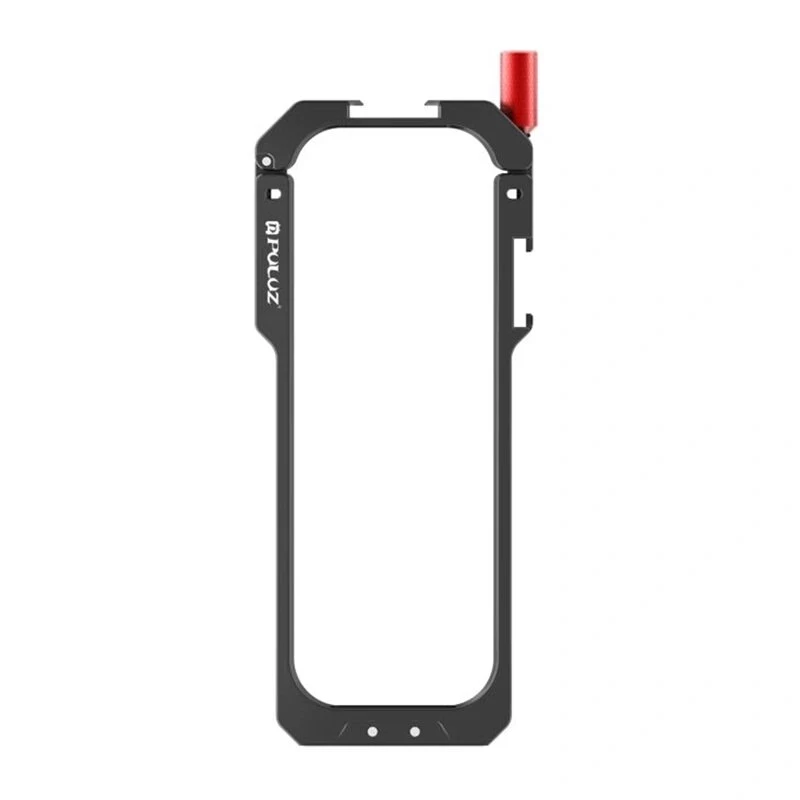 PULUZ PU759B Aliuminio lydinio apsauginis rėmas, skirtas Insta360 X5 veiksmo kamerai, su 1/4 colio-20 sriegiais ir cold shoe laikikliu