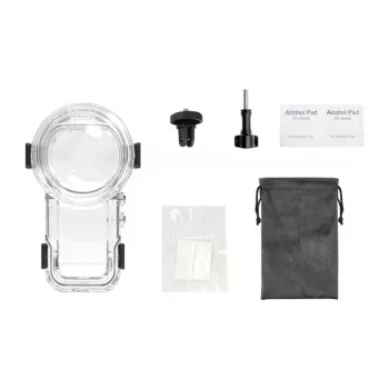 PULUZ PU760T vandeniui atsparus dėklas (60 m) su greito atleidimo laikikliu, skirtas Insta360 X5 (permatomas)