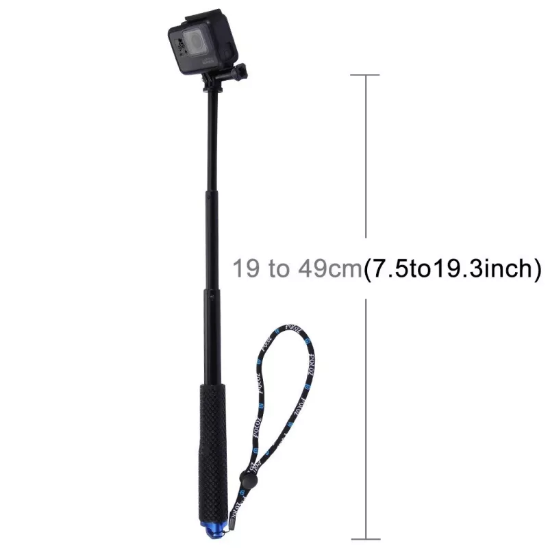 PULUZ Selfie Stick, skirtas sportinėms kameroms (DJI, GoPro, Insta360) - juoda