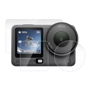 PULUZ Grūdinto stiklo ekrano ir objektyvo apsaugų rinkinys, skirtas DJI Osmo Action 3/4 (3 vnt.)