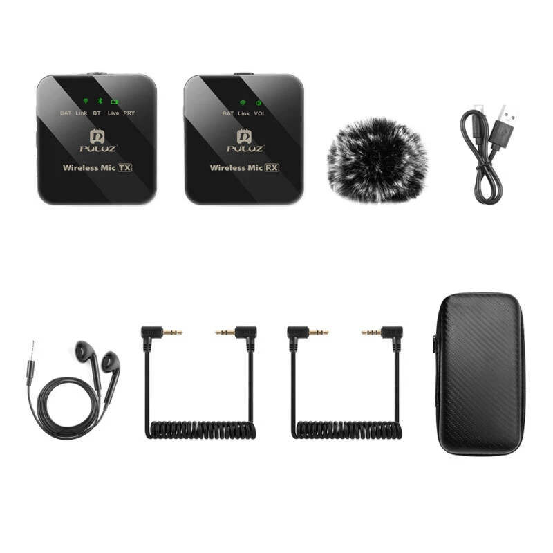 PULUZ belaidis mikrofonas su segtuku 2 TX + 1 RX