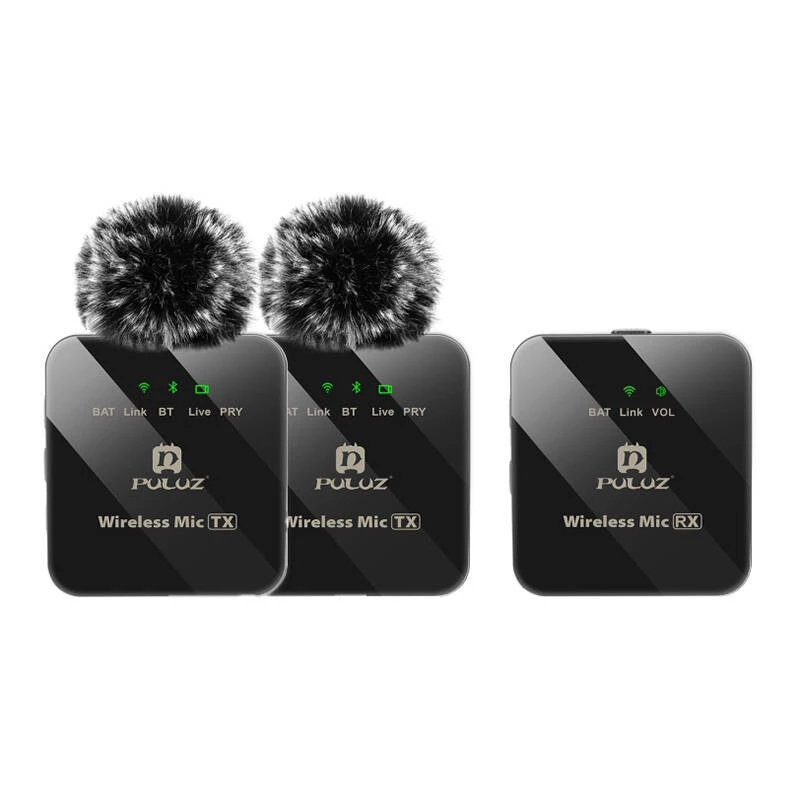 PULUZ belaidis mikrofonas su segtuku 2 TX + 1 RX