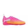 Puma Future 9 Play IT vaikiški futbolo bateliai salės ir dirbtinės dangos aikštelėms, juoda/balta/fire orchid, 38 dydis