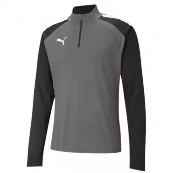 PUMA teamLIGA 1/4 vyriškas sportinis megztinis su užtrauktuku, pilkai-juodas