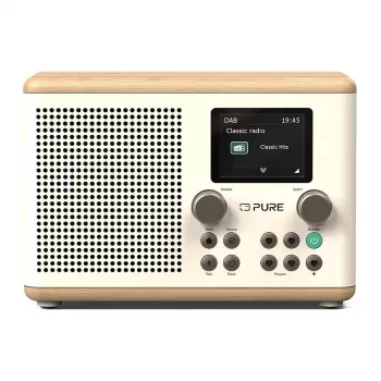 PURE Classic H4 DAB/DAB+/FM skaitmeninis radijas su Bluetooth, Cotton White/Oak