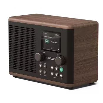 Pure Classic H4 DAB+ FM Radijas su Bluetooth 5.3, Coffee Black/Walnut, 10W