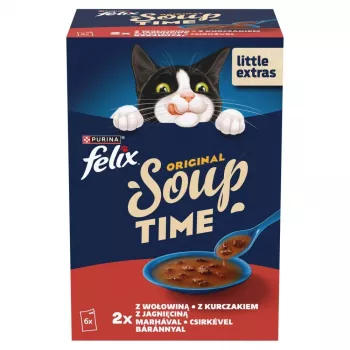 PURINA FELIX Soup Original Country Flavours 6x48g šlapias kačių ėdalas
