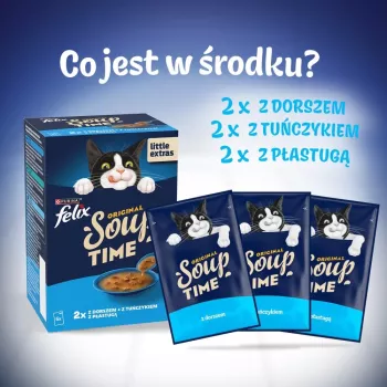 PURINA FELIX Soup ORIGINAL Fish Flavours 6x48g