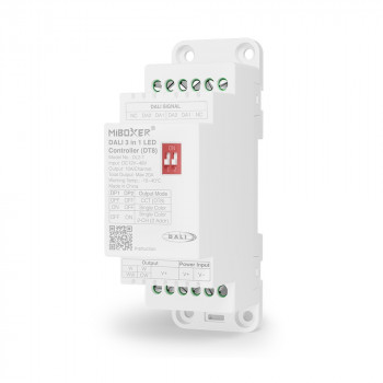 MiBoxer DL2-T DALI-2 DT8 LED valdiklis, 3 režimai, DIN bėgeliui, 12–48 V DC