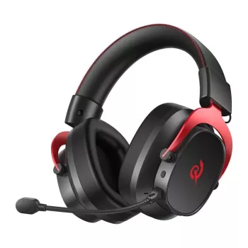 QCY Heroad VT200 Gaming ausinės – juodos su raudonomis detalėmis, 50 mm tvarkyklės, virtualus 7.1 garsas, RGB LED, USB-A