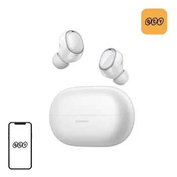 QCY Melobuds A30 belaidės ausinės (baltos) – Bluetooth 5.3, ENC, 30h veikimo laikas, IPX5