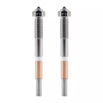 QIDI BMN204 0,4 mm bimetalinis antgalis Q2 serijai (2 vnt.) – varis/titano lydinys, M6 sriegis, 1,75 mm filamentas