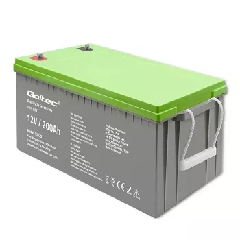 Qoltec 53079 giliojo ciklo gelio baterija 12V 200Ah (62,5 kg)