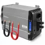 Qoltec grynosios sinusoidės keitiklis 12V į 230V 3000W/6000W su LCD, USB, USB-C, suderinamas su LiFePO4/GEL/AGM