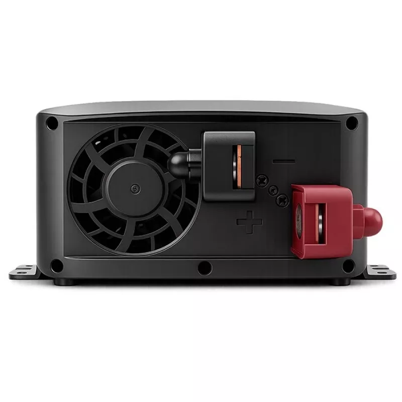 Qoltec grynosios sinusoidės inverteris 12V į 230V 500W/1000W su LCD, USB, USB-C, suderinamas su LiFePo4/GEL/AGM