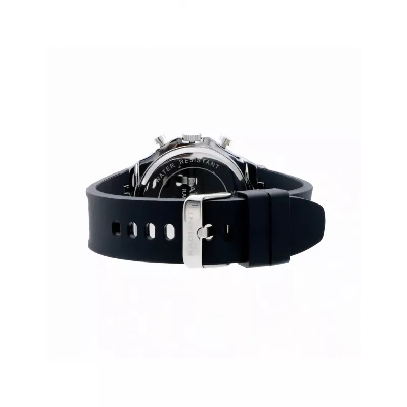RADIANT RA651704 Vyrų analoginis kvarcinis laikrodis – 44mm nerūdijančio plieno, juodas ciferblatas, sidabrinė apyrankė