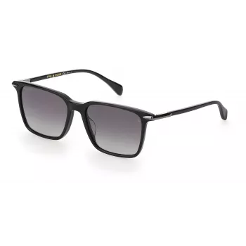 RAG&BONE RNB5028GS8075 Vyriški kvadratiniai akiniai nuo saulės, juodas acetatinis rėmelis, pilki gradientiniai lęšiai, 55 mm