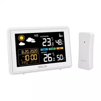 RAINPOINT Baldrtherm B0359WST2H2PR Orų stotis su lauko jutikliu – spalvotas LCD, 433 MHz, 3 jutikliai