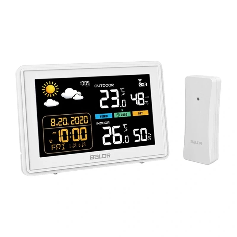 RAINPOINT Baldrtherm B0359WST2H2PR Orų stotis su lauko jutikliu – spalvotas LCD, 433 MHz, 3 jutikliai