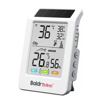 Rainpoint Baldrtherm HCS596WB saulės energija varomas Wi-Fi termohigrometras su programėle ir nuotoliniu jutikliu