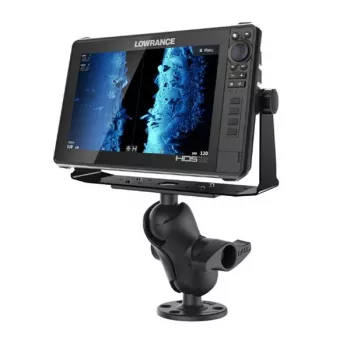 RAM Mounts D-Size 6.25 inch x 2 inch plokštelė su trumpa dvigubo lizdo rankena ir apvaliu pagrindu
