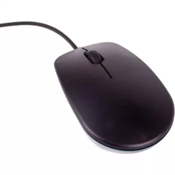 Raspberry Pi Official Mouse (Juoda/Pilka) - Ambidextrinė laidinė optinė USB pelė, 1000 DPI, 3 mygtukai, slinkimo ratukas, Plug & Play, skirta Raspberry Pi, PC, Mac