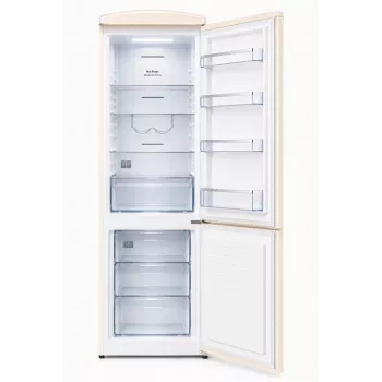 Ravanson LKK-315RC Retro Šaldytuvas su Šaldikliu 315L Total No Frost Kreminės Spalvos