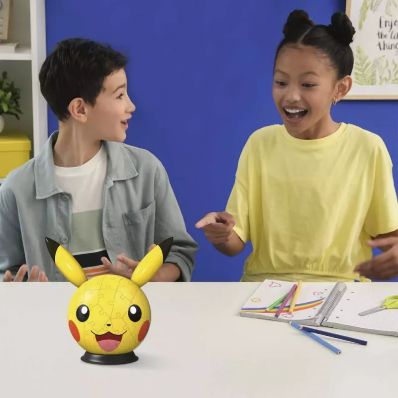 Ravensburger 3D Puzzleball Pokémon Pikachu su Ausytėmis - 54 detalės