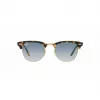 Ray-Ban Clubmaster RB3016 akiniai Skaidriai pilki Mėlynas gradientas 51mm