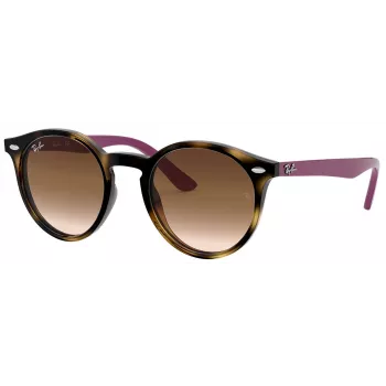 Ray-Ban Junior RJ9064S447041 Vaikiški Akiniai nuo Saulės, Skaidrus Mėlynas Rėmelis, Pilki Gradientiniai Stiklai, 44/19/130 mm