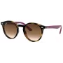 Ray-Ban Junior RJ9064S447041 Vaikiški Akiniai nuo Saulės, Skaidrus Mėlynas Rėmelis, Pilki Gradientiniai Stiklai, 44/19/130 mm