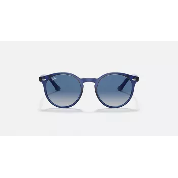 Ray-Ban Junior RJ9064S447062 Vaikiški Akiniai nuo Saulės, Skaidrus Mėlynas Rėmelis, Pilki Gradientiniai Stiklai, 44 mm