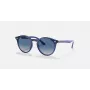 Ray-Ban Junior RJ9064S447062 Vaikiški Akiniai nuo Saulės, Skaidrus Mėlynas Rėmelis, Pilki Gradientiniai Stiklai, 44 mm