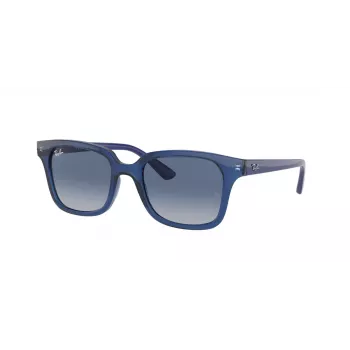 Ray-Ban Junior RJ9071S70624L Vaikiški Akiniai Nuo Saulės Skaidrus Mėlynas Rėmelis Mėlyni Gradientiniai Tamsiai Mėlyni Stiklai 48mm