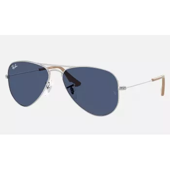 Ray-Ban Junior RJ9506S212805 Akiniai nuo saulės Skaidriai mėlyni veidrodiniai Vaikų Unisex 50/13/120 mm