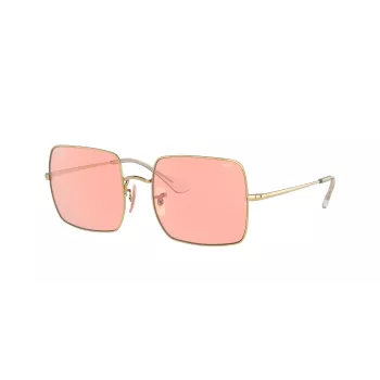 Ray-Ban RB1971 Square 1971 Classic Akiniai Nuo Saulės Auksiniai Rožinės-Rudos Gradientiniai 54mm