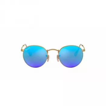 Ray-Ban RB3447 Round Metal Akiniai Auksiniai/Orange Flash 50mm