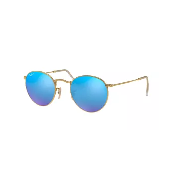 Ray-Ban RB3447 Round Metal Akiniai Auksiniai/Orange Flash 50mm
