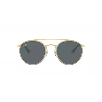 Ray-Ban RB3647N Round Double Bridge Akiniai Vario Spalvos Rėmeliu, Šviesiai Mėlynais Gradientiniais Lęšiais 51mm