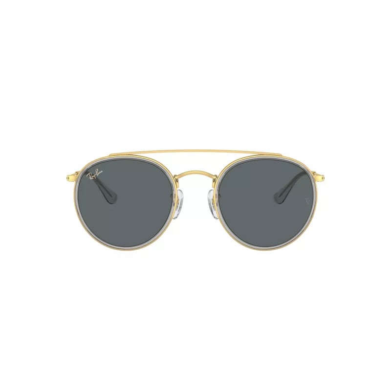 Ray-Ban RB3647N Round Double Bridge Akiniai Vario Spalvos Rėmeliu, Šviesiai Mėlynais Gradientiniais Lęšiais 51mm