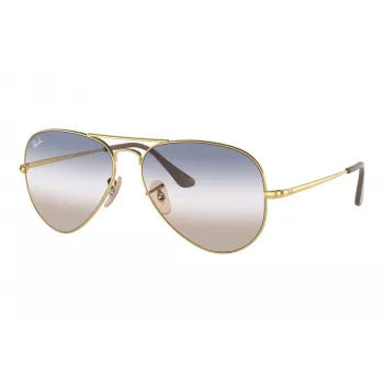 Ray-Ban RB3689 Aviator Titanium Akiniai Auksinis Rėmelis Žali G-15 Lęšiai 58mm