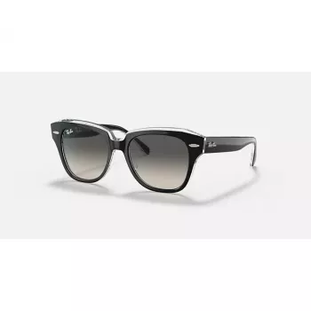 Ray-Ban RB9186S vaikiški akiniai nuo saulės 711611 skaidrūs mėlyni rėmeliai pilki gradientiniai lęšiai 46 mm